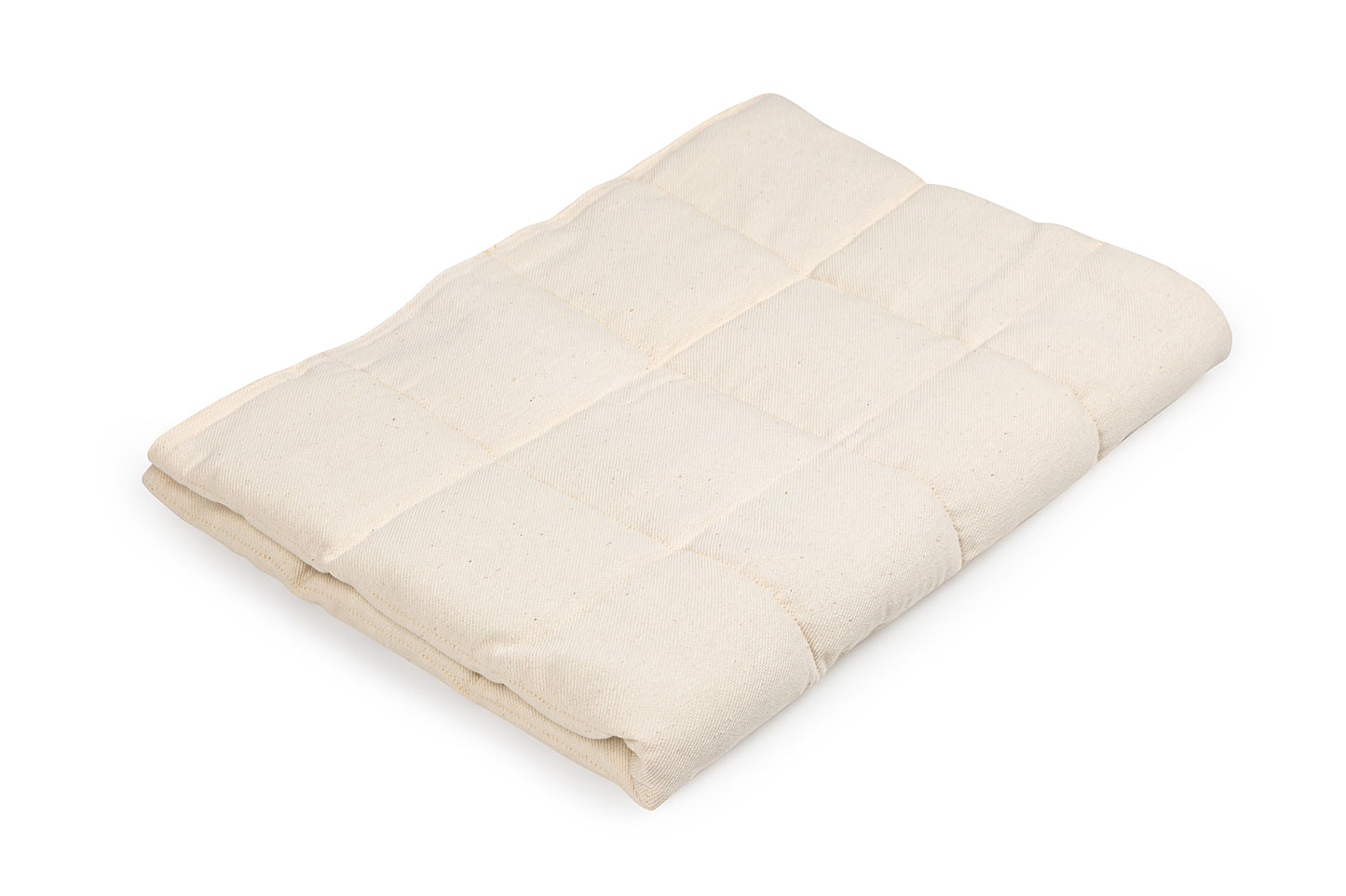 natural cotton weighted blanket on the white background