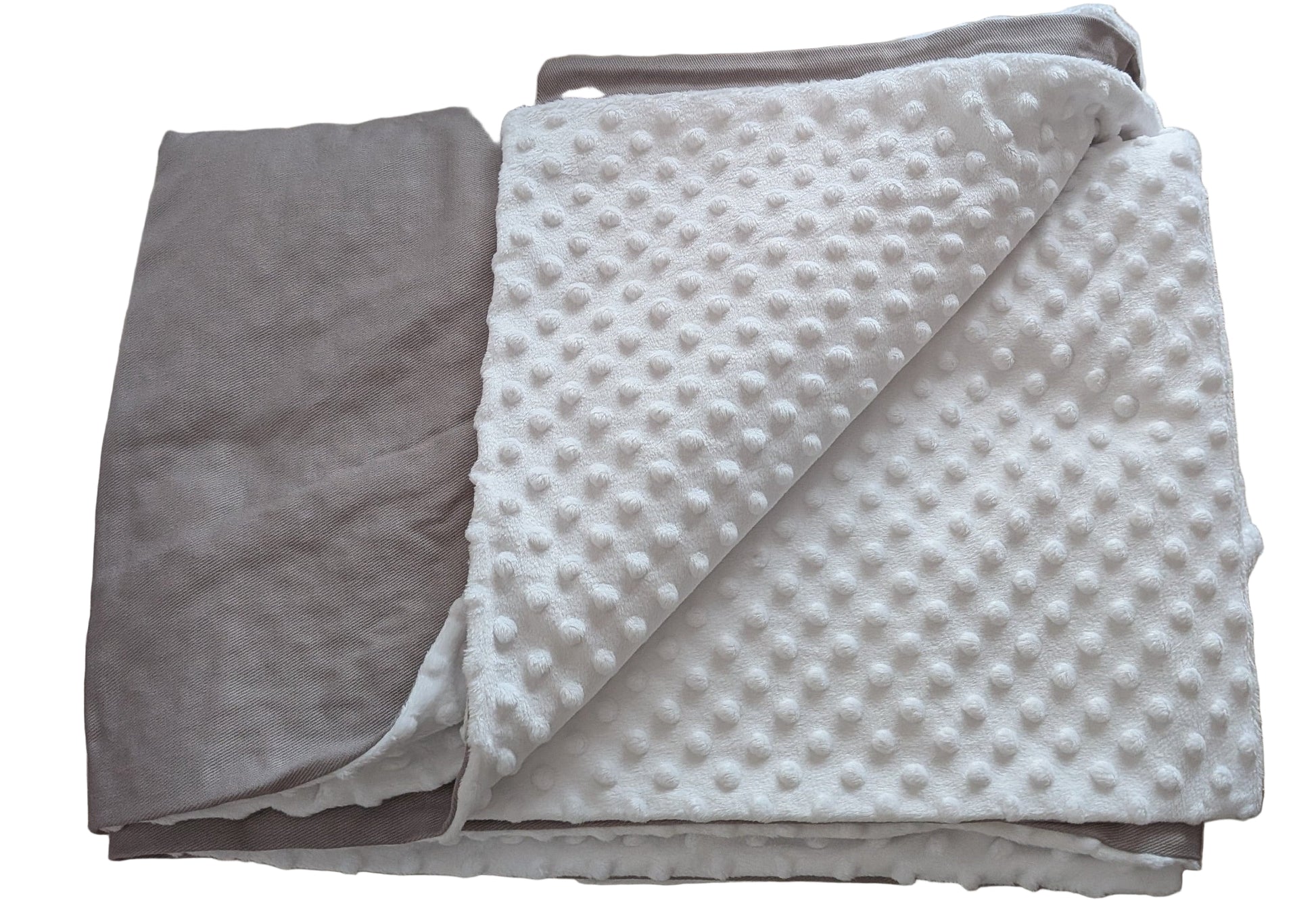 blanket cover with one side gray and one with a white