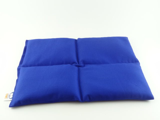 cotton weighted lap pillow in  cobalt blue senory owl