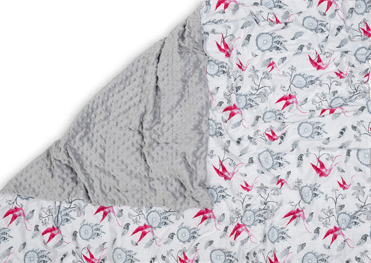 Dreamcatchers & Light Grey Plush Weighted Blanket