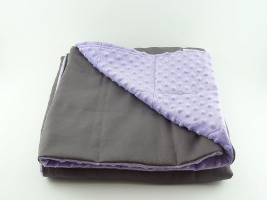 135x200cm, Light Grey Cotton & Lavender Plush Weighted Blanket, 8kg