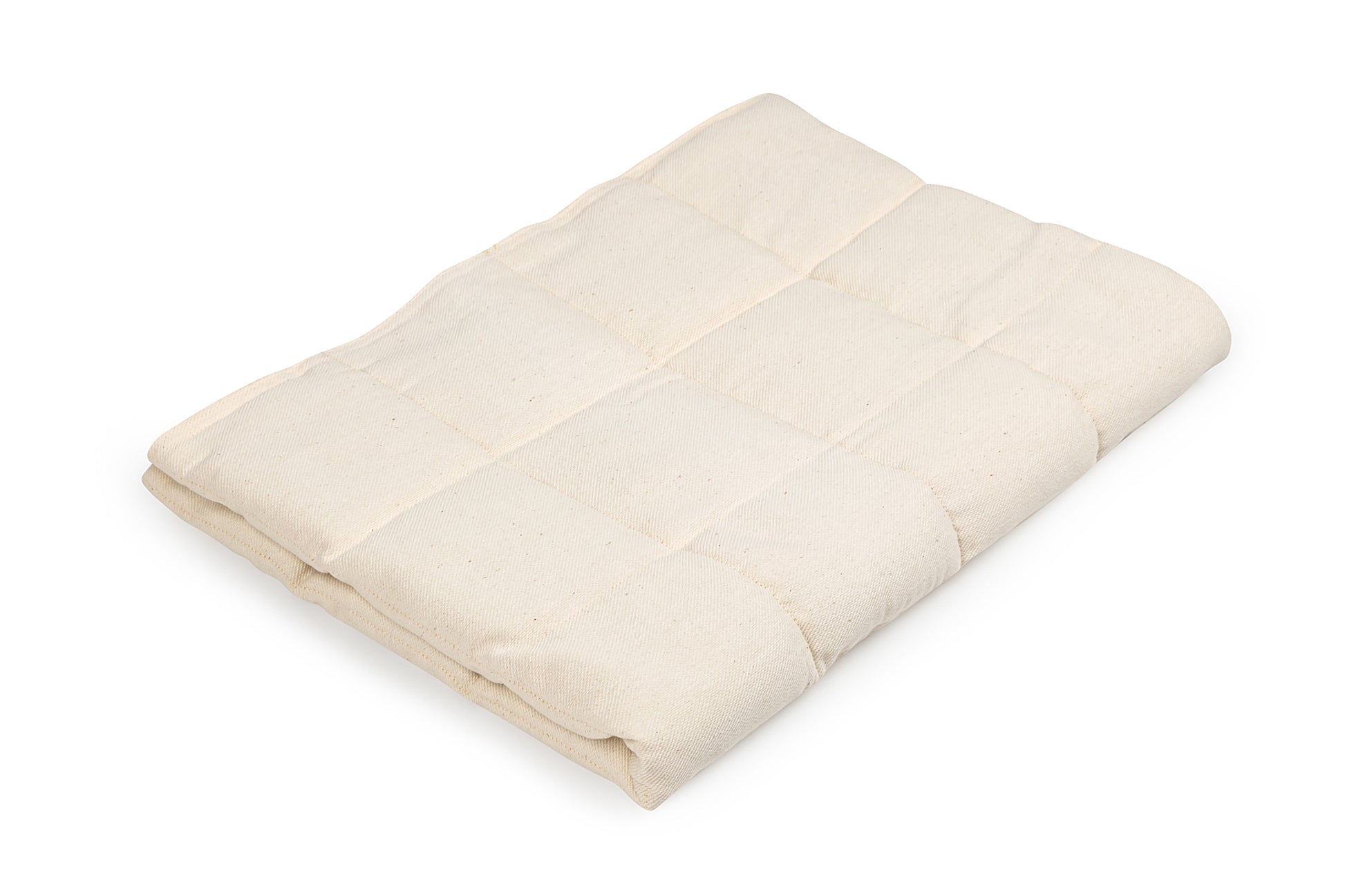 natural cotton weighted blanket on the white background