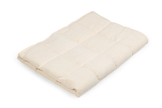 natural cotton weighted blanket on the white background