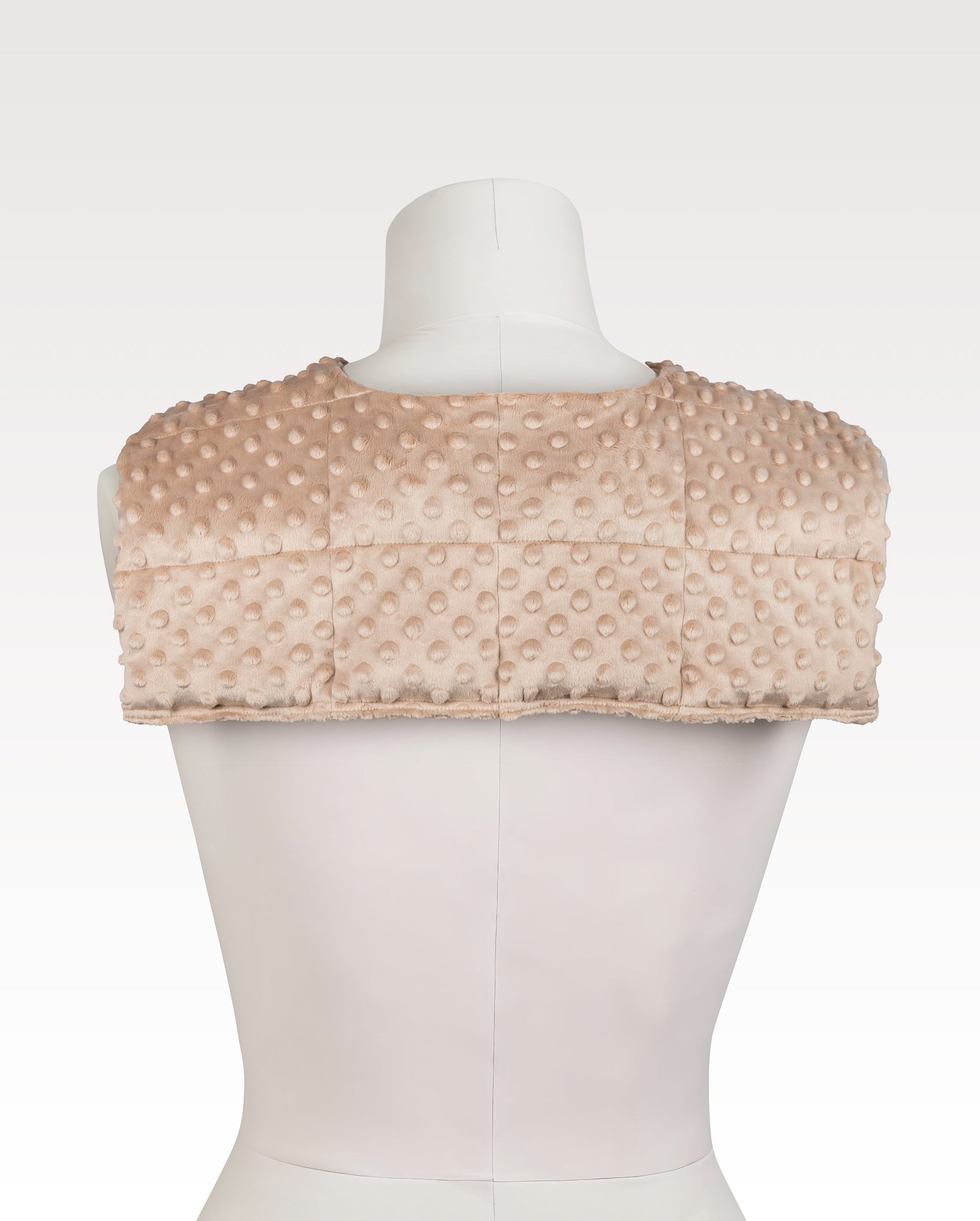 LONG MINKY WEIGHTED COLLAR from the back, cappuccino colour