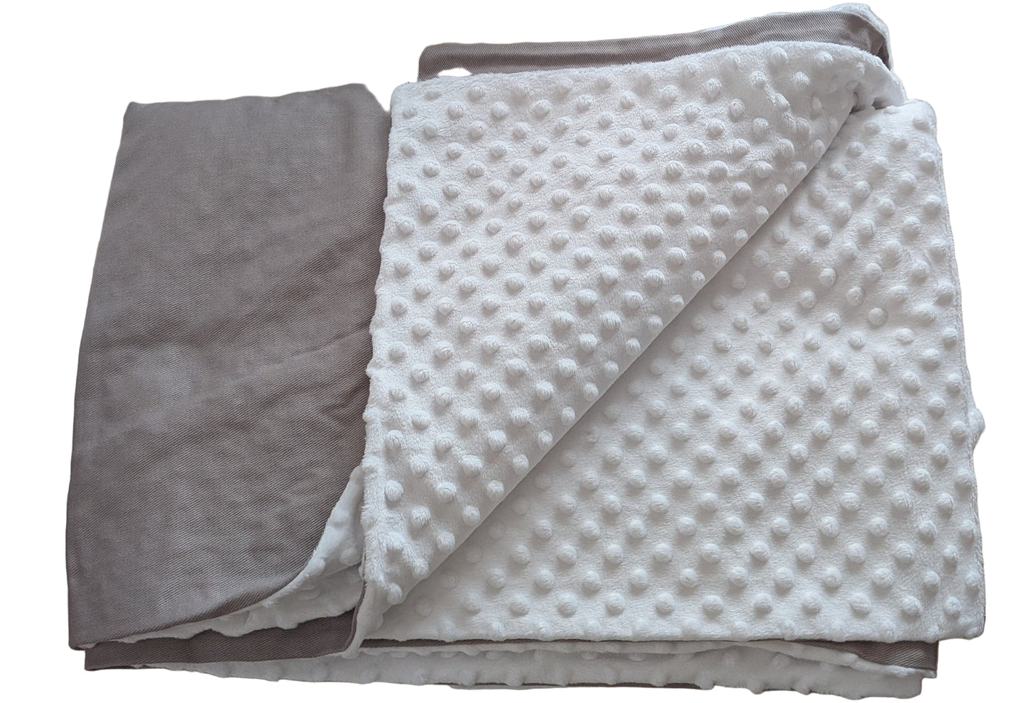  blanket cover with one side gray and one with a white