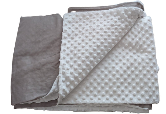  blanket cover with one side gray and one with a white