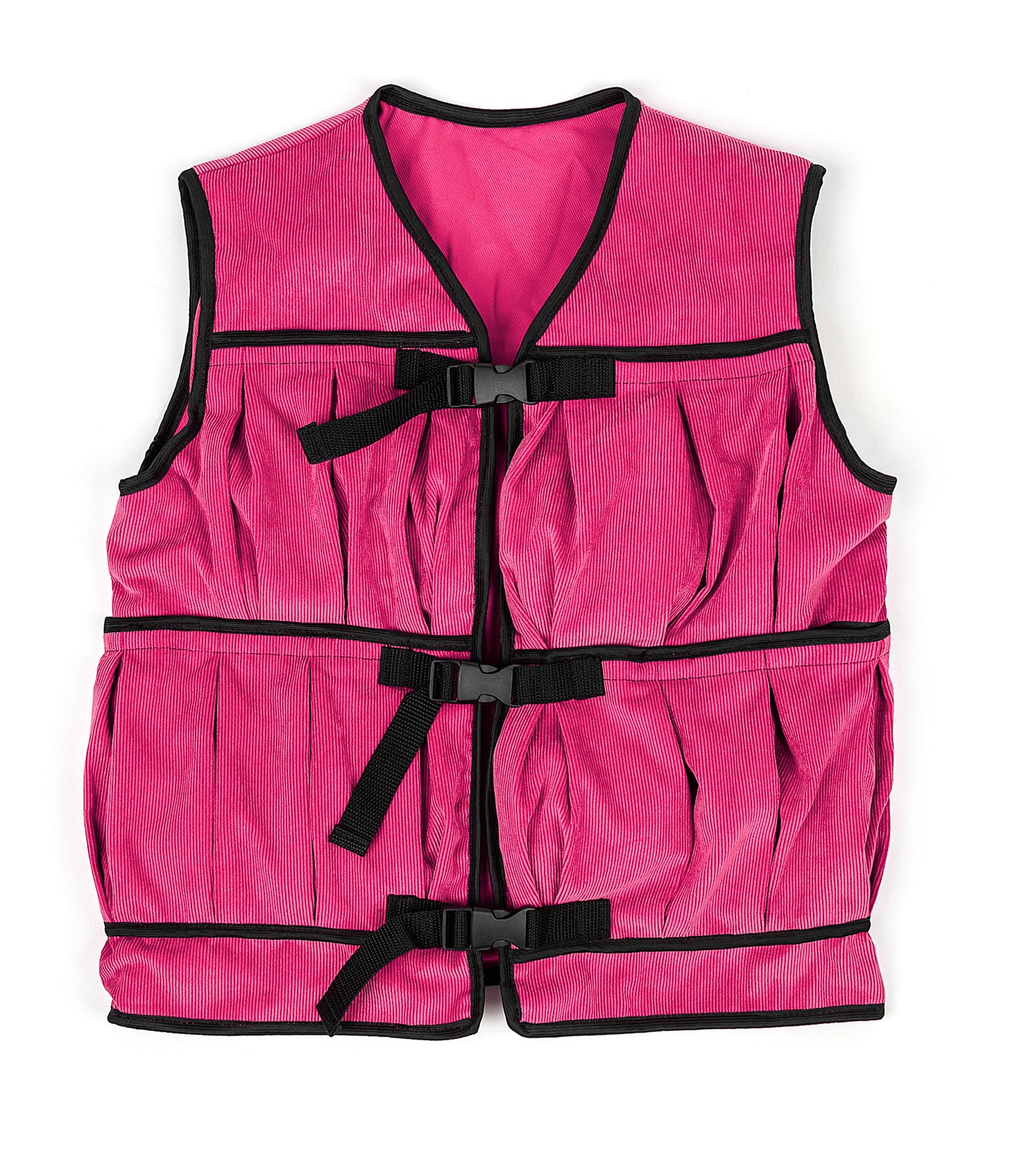 Pink OT Therapy Vest front with clips sensory owl