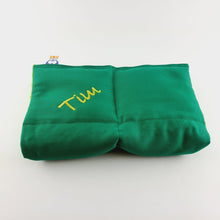 Load image into Gallery viewer, cotton weighted lap pillow in green  senory owl 