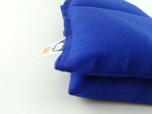 cotton weighted lap pillow in cobalt blue senory owl 