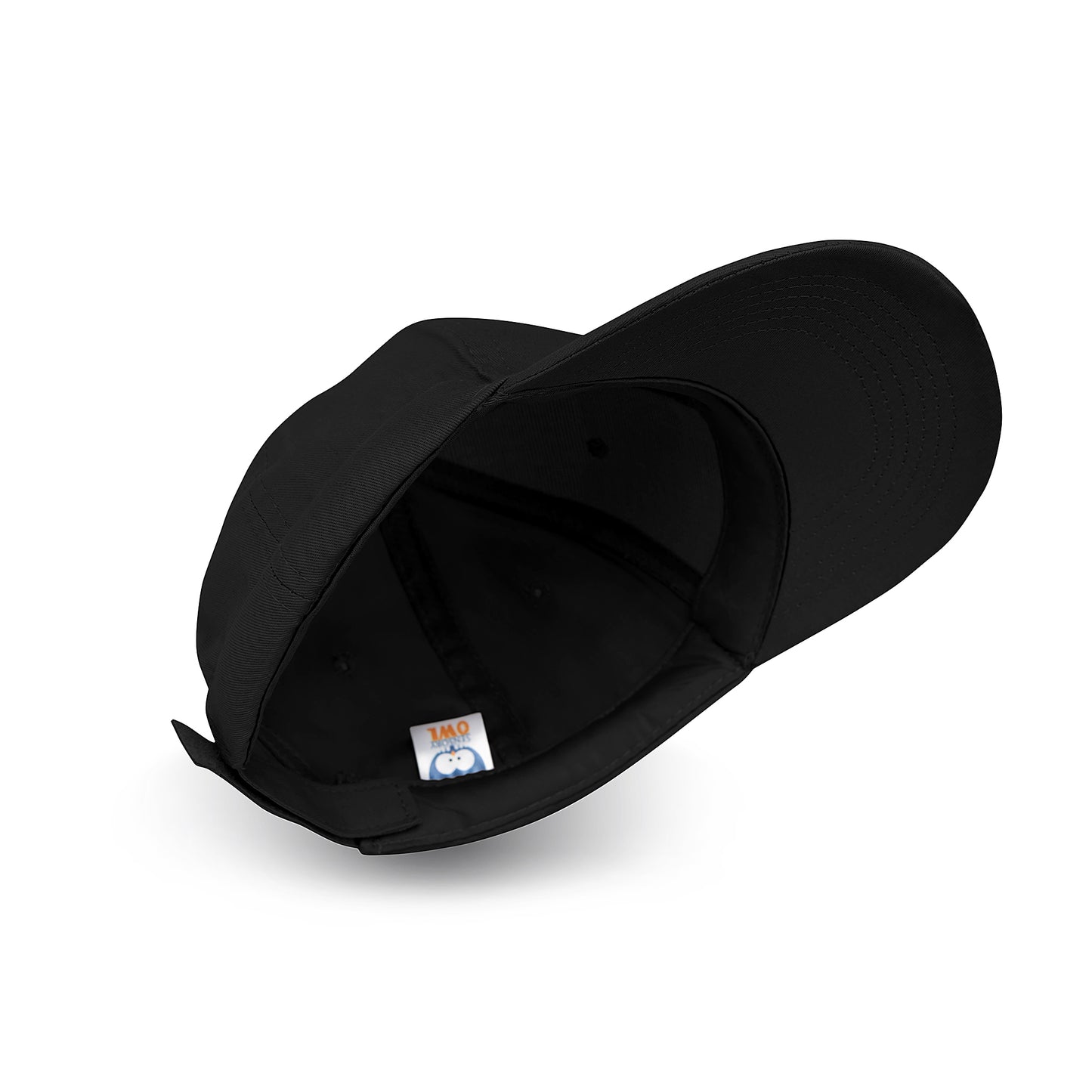 inside of black weighted sensory calm cap