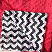 Load image into Gallery viewer, Zig Zag &amp; Red Minky Weighted Blanket | Sensory Owl