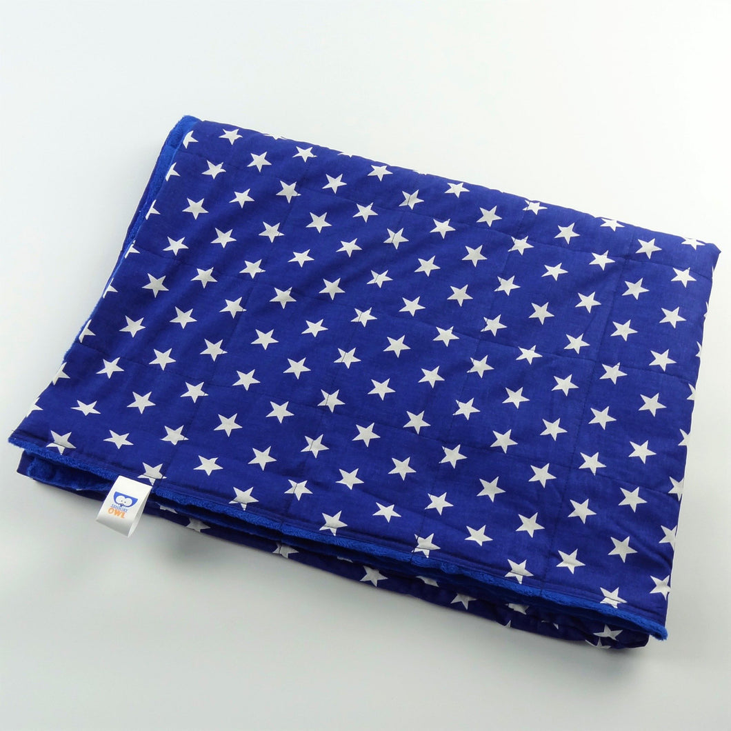 60x80cm Blue Stars with Cobalt Minky Blanket, 1kg