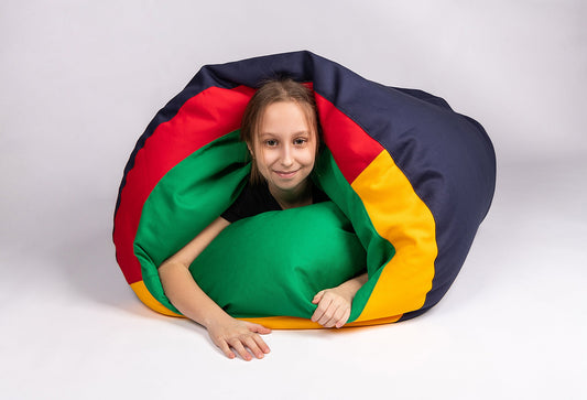 Large Sensory Bean Bag Tunnel Pouf - Removable cover | Sensory Owl