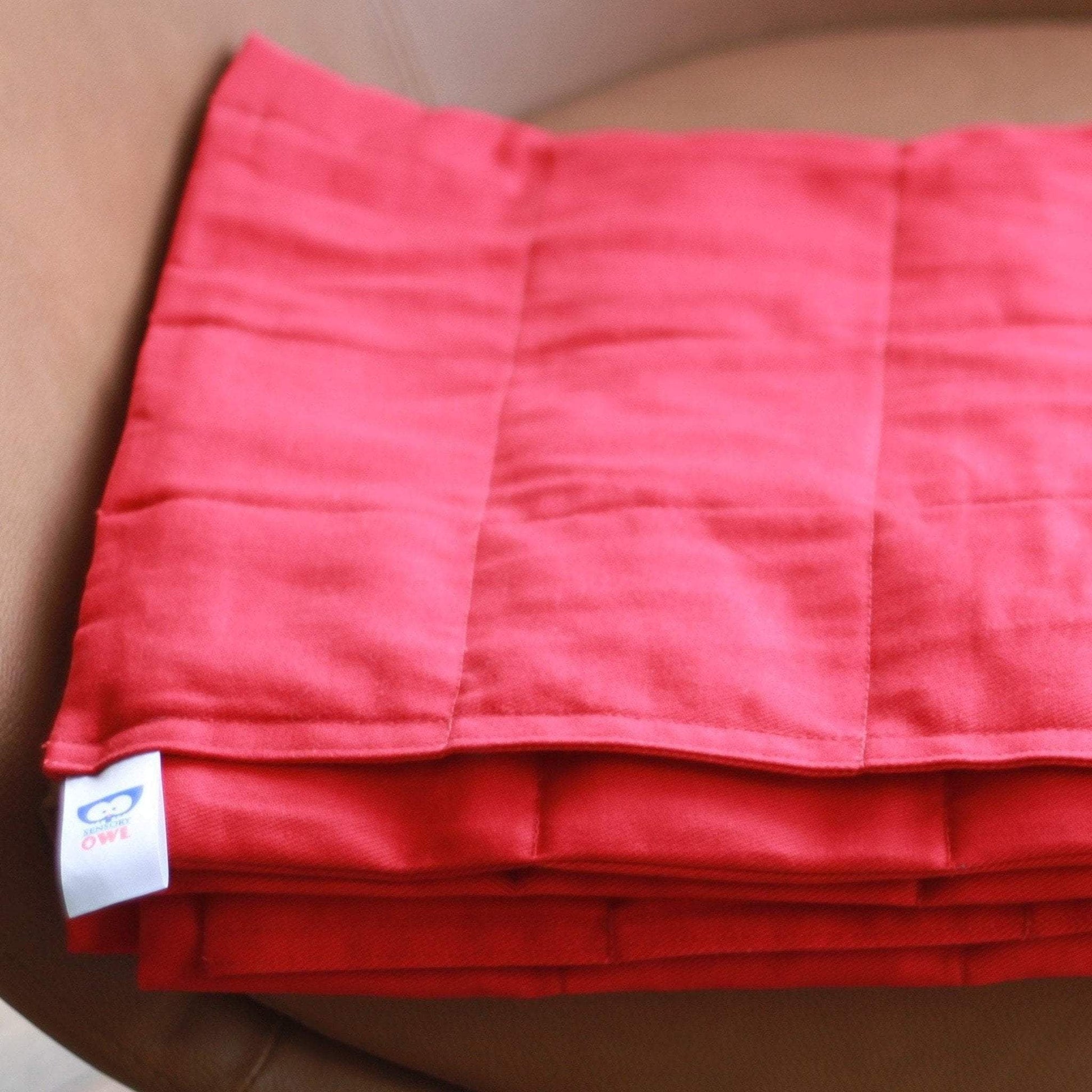 RED COTTON WEIGHTED BLANKET | SENSORY OWL