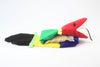 colorful weighted snake on the white background folded