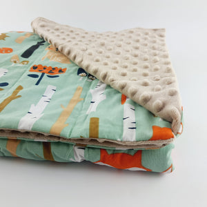 WOODLAND ANIMALS MINKY WEIGHTED BLANKET BY SENSORY OWL